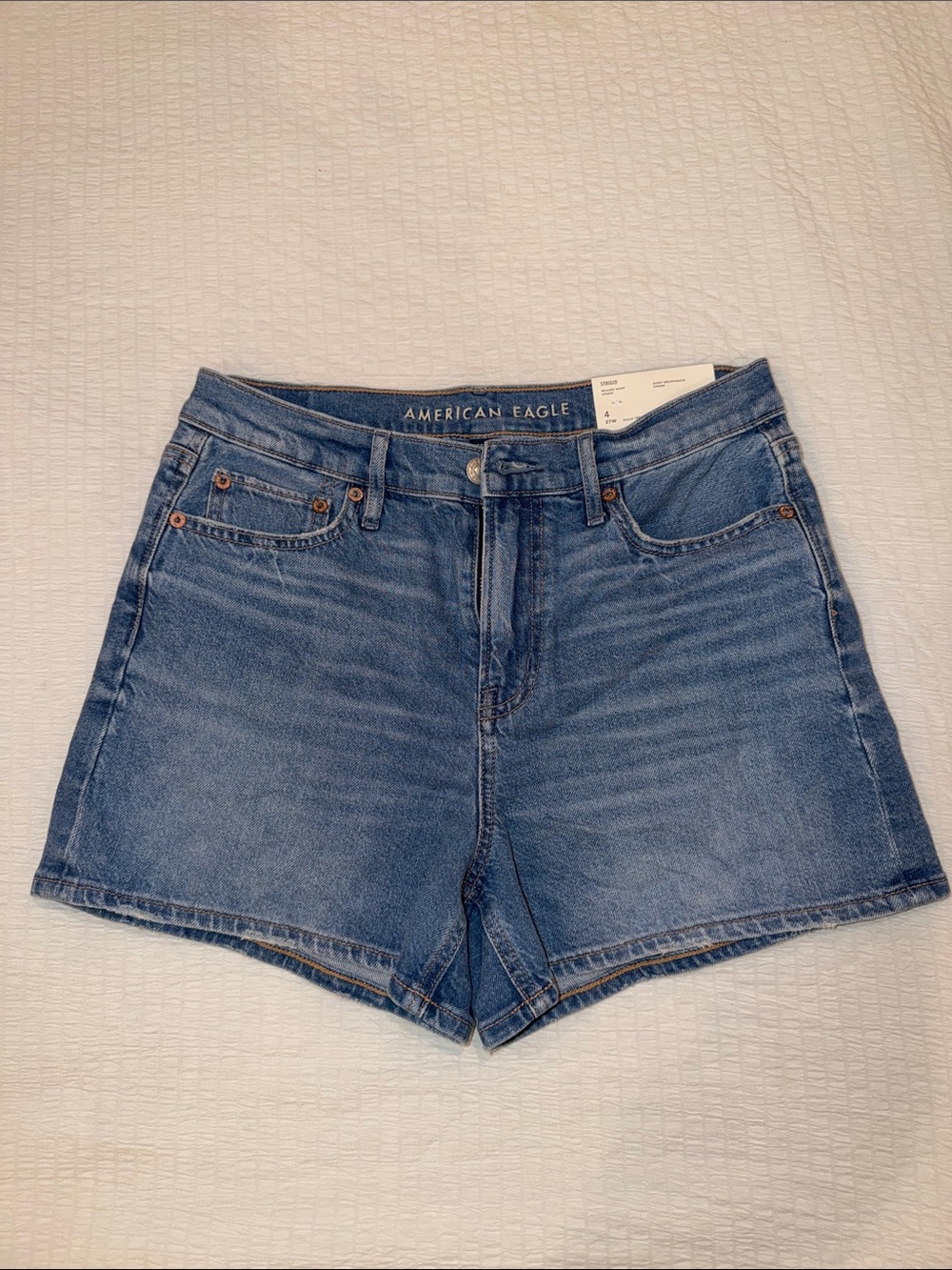 American Eagle Outfitters Blue High-Rise Jean Shorts
